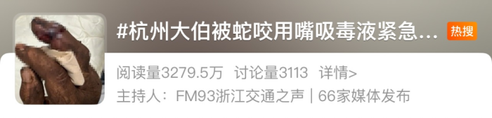 被咬了，千万别用嘴吸！发现请立即远离